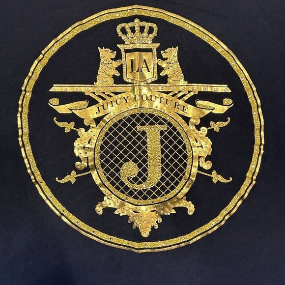 AUTHENTIC JUICY COUTURE GOLD NAVY GRAPHIC TEE - Picture 5 of 9